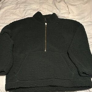 Cozy GreeSherpa Pullover Sweater